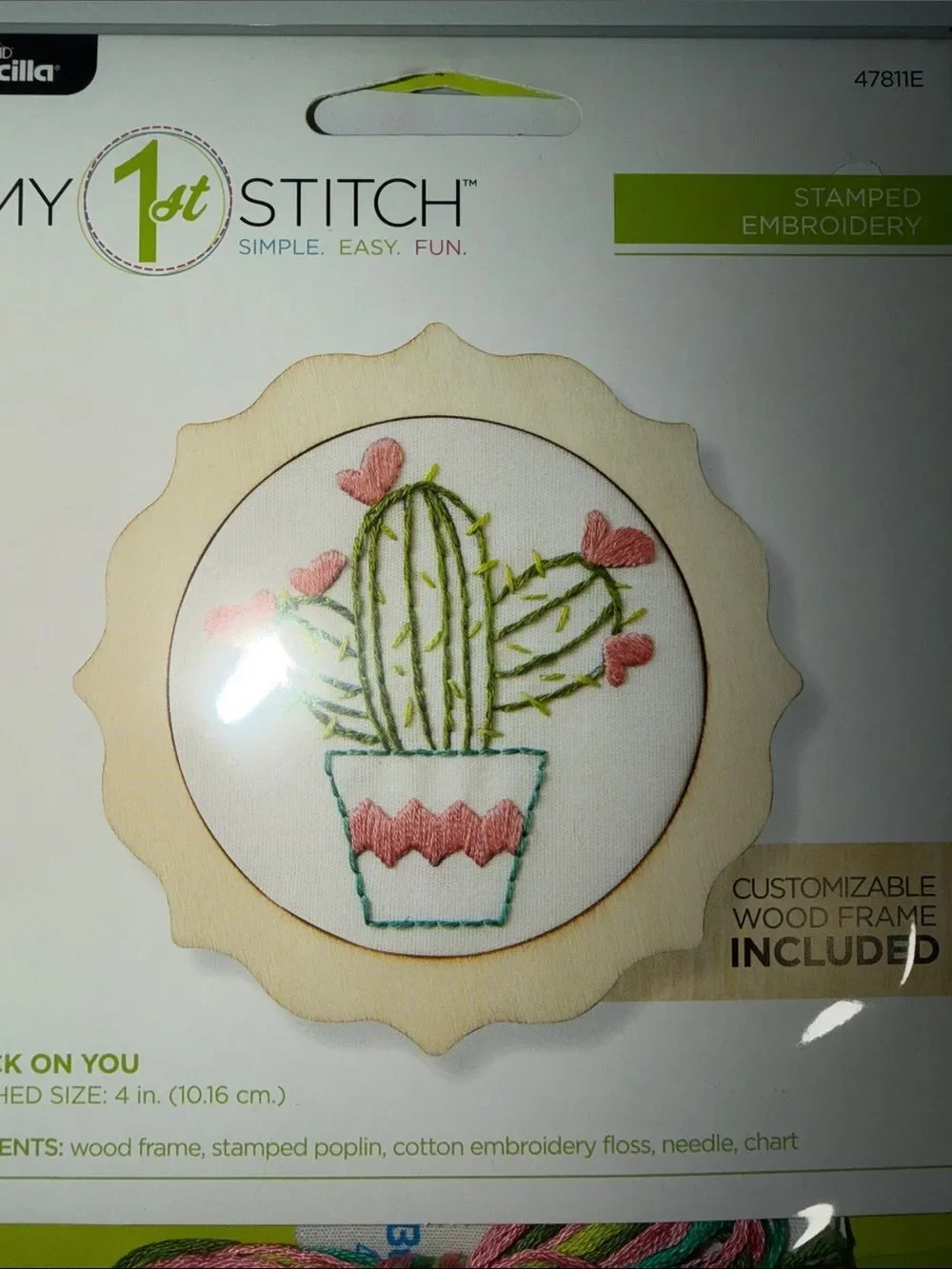 PB MY 1st STITCH Simple easy fun Stuck on You wood frame embroidery craft kit